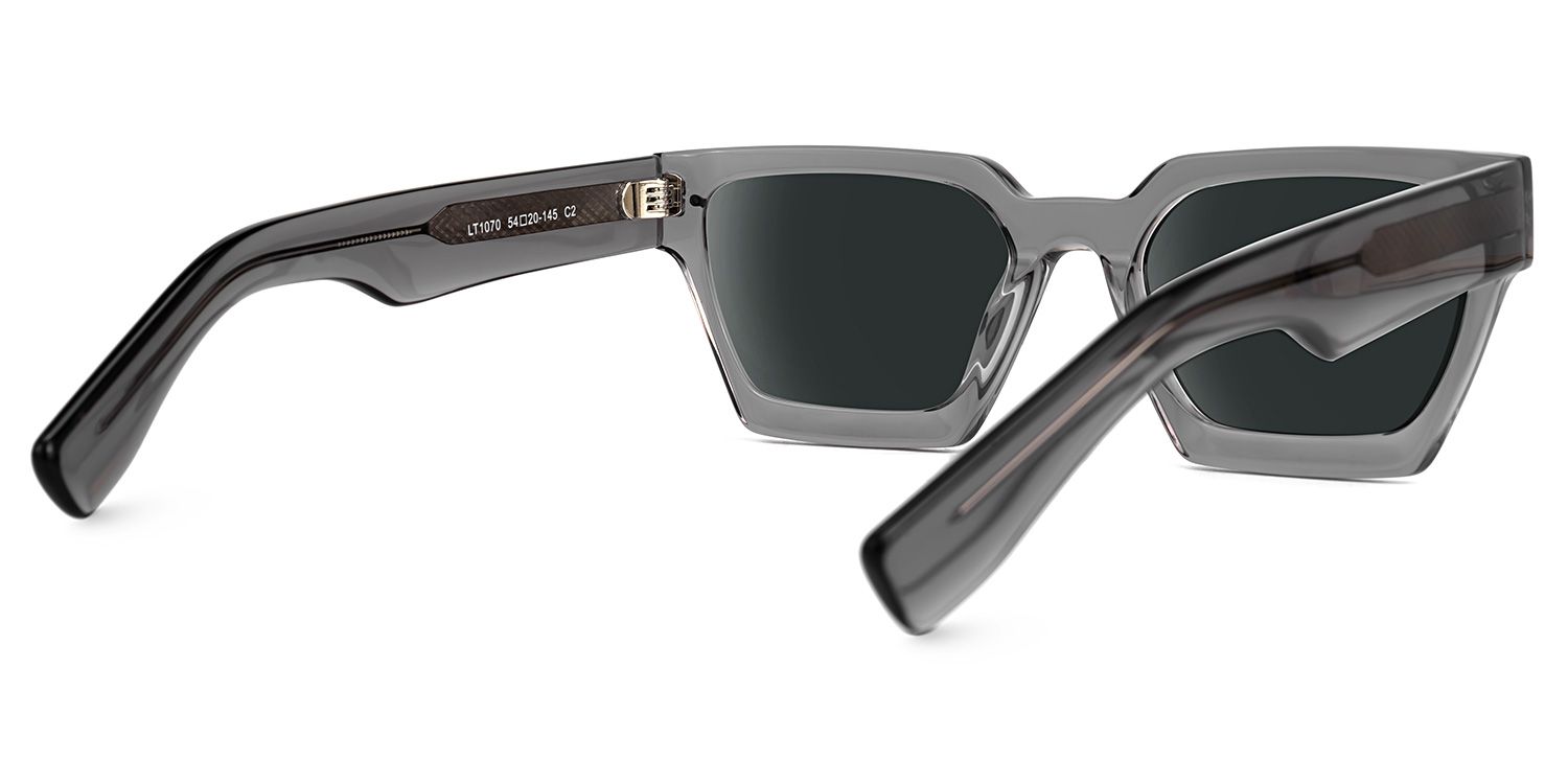 Dejan - Rectangle Grey Sunglasses | Vooglam Side View