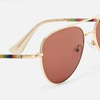Joni - Aviator Gold Sunglasses | Vooglam Design Details