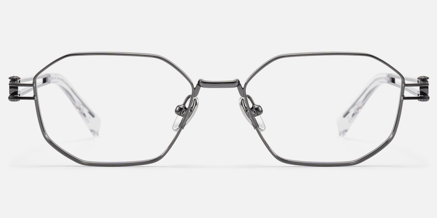 Loos - Daily Gunmetal Double Wire Temple Glasses | Vooglam Angle View