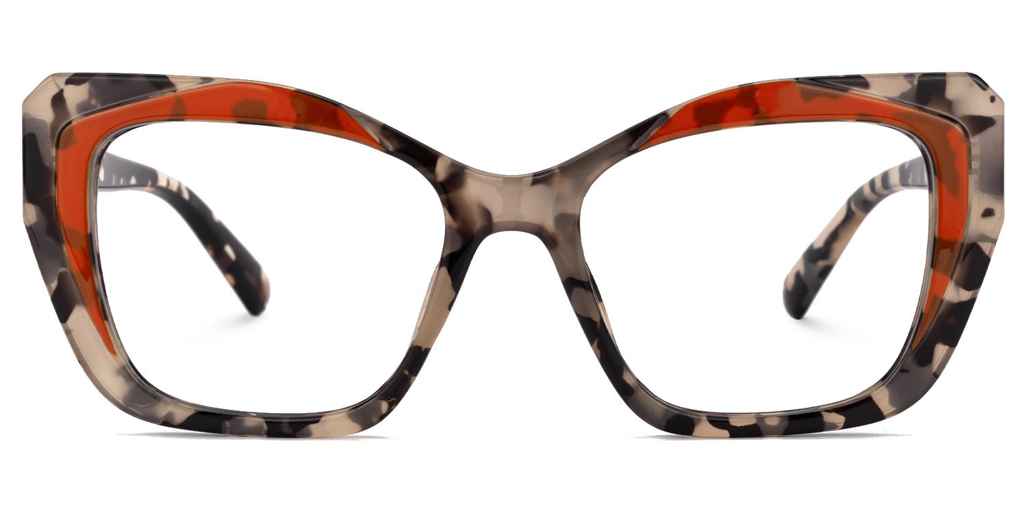 Faustyn - Cat Eye Orange/Tortoise Eyeglasses | Vooglam Angle View
