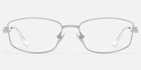 Bladework - Rectangle Silver Eyeglasses | Vooglam Angle View
