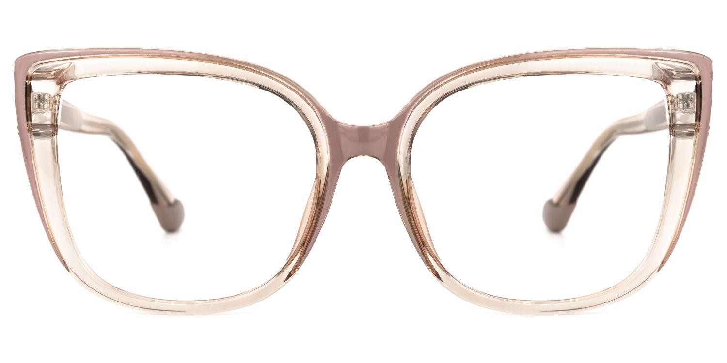 Darena - Cat Eye Brown Eyeglasses | Vooglam Angle View