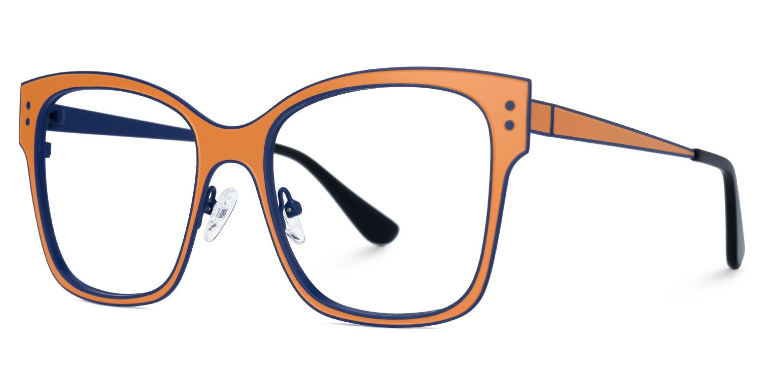 Emerson - Square Orange Eyeglasses | Vooglam Front View