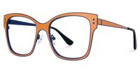 Emerson - Square Orange Eyeglasses | Vooglam Front View