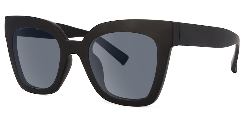 Naila - Square Black Sunglasses