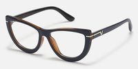 Rhea - Dark Blue Frame Glasses Tortoise Details