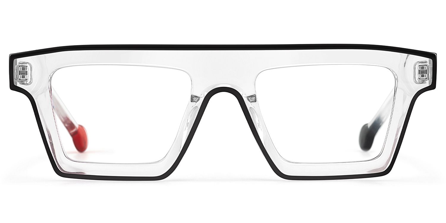 Frame Size of Treva - Bold Clear Glasses with Black Outline | Vooglam