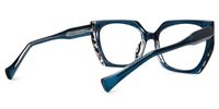 Edge - Geometric Blue Eyeglasses | Vooglam Side View
