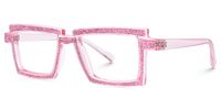 Pandeia - Rectangle Pink Eyeglasses | Vooglam Front View