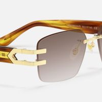 Aurum - Gradient Brown Rimless Sunglasses | Vooglam Design Details