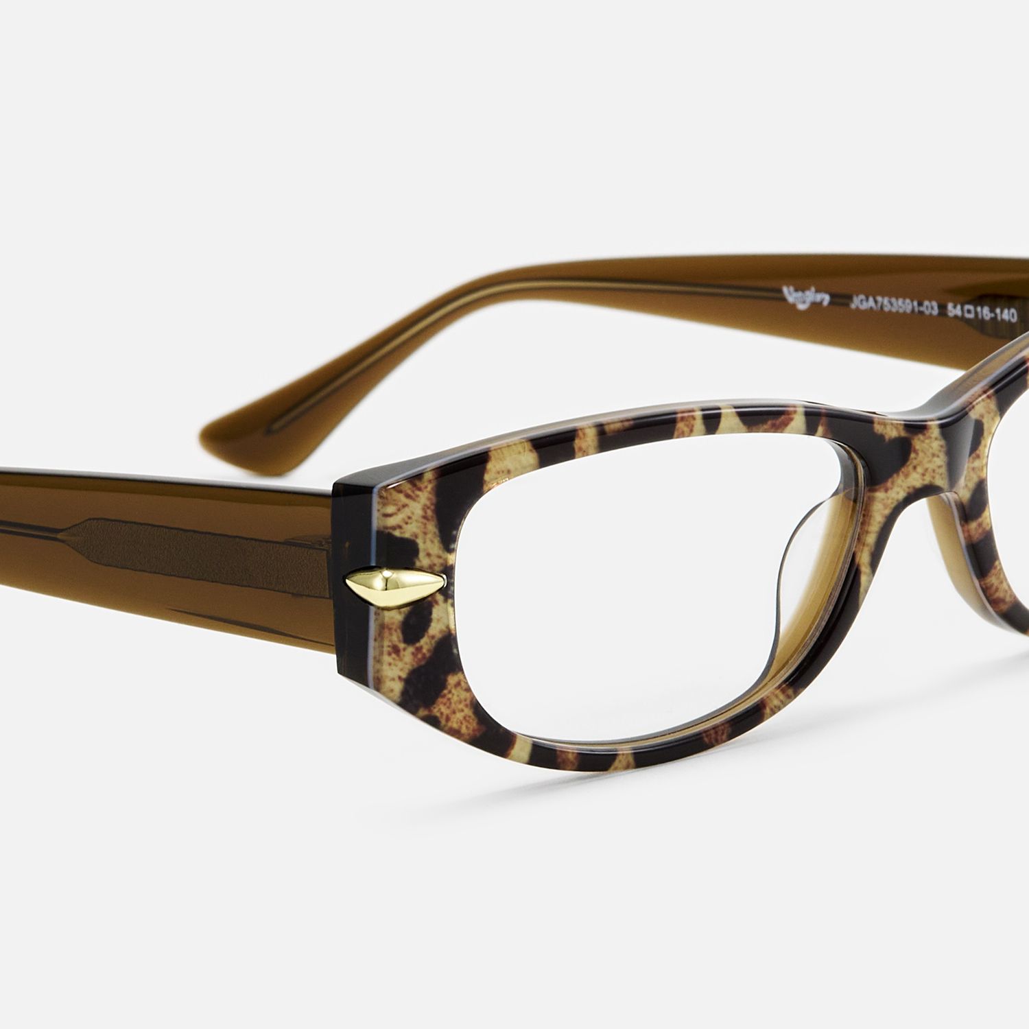 brown acetate leopard print oval glasses