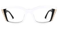 Fiachra - Rectangle White Eyeglasses | Vooglam Angle View