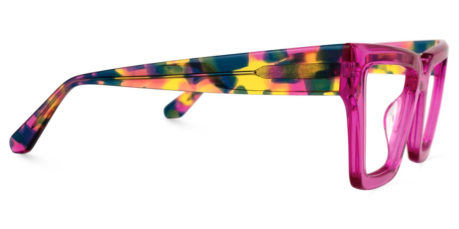 Elchanan - Rectangle Pink Eyeglasses | Vooglam 4