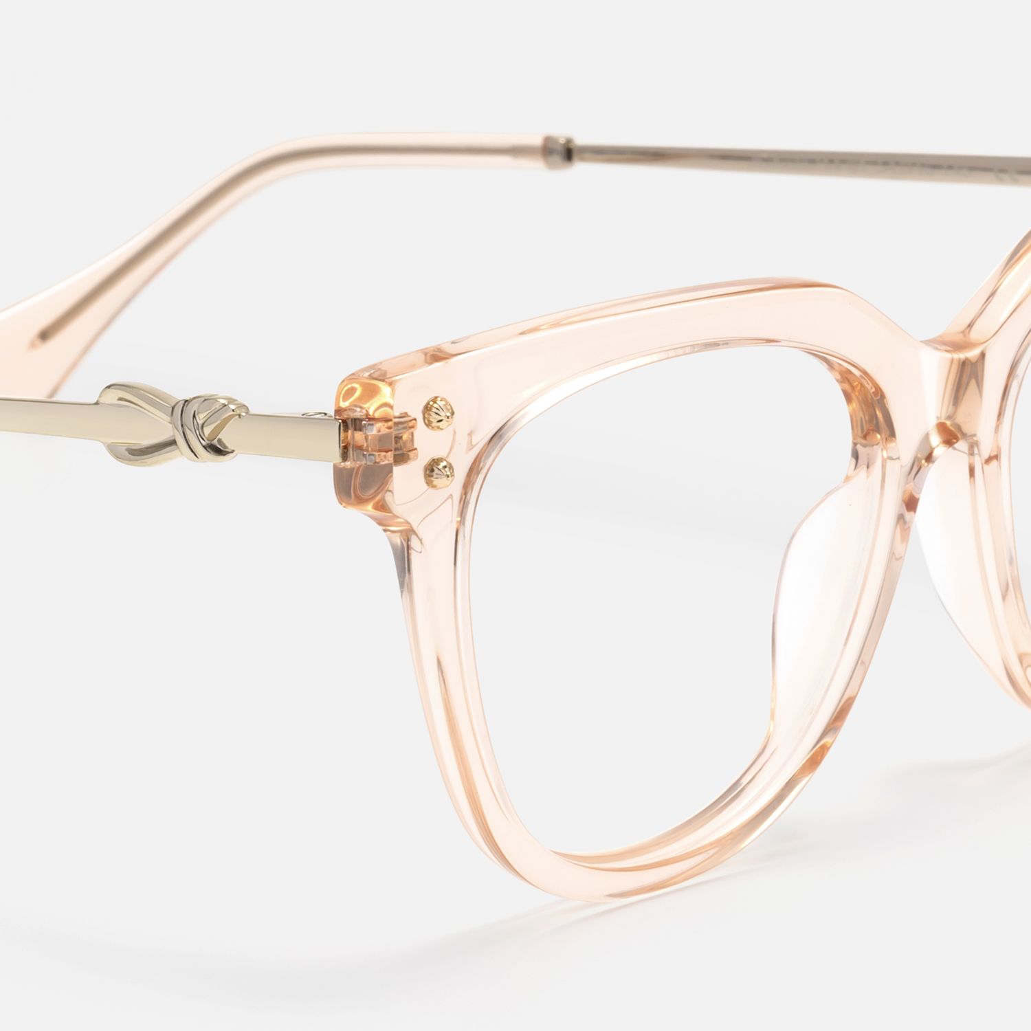 Wander - Cat eye Champagne Eyeglasses | Vooglam Design Details