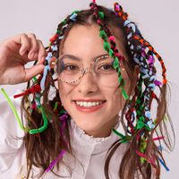 Manley - Stylish Round Multicolor Semi-Rim Glasses | Vooglam On Model