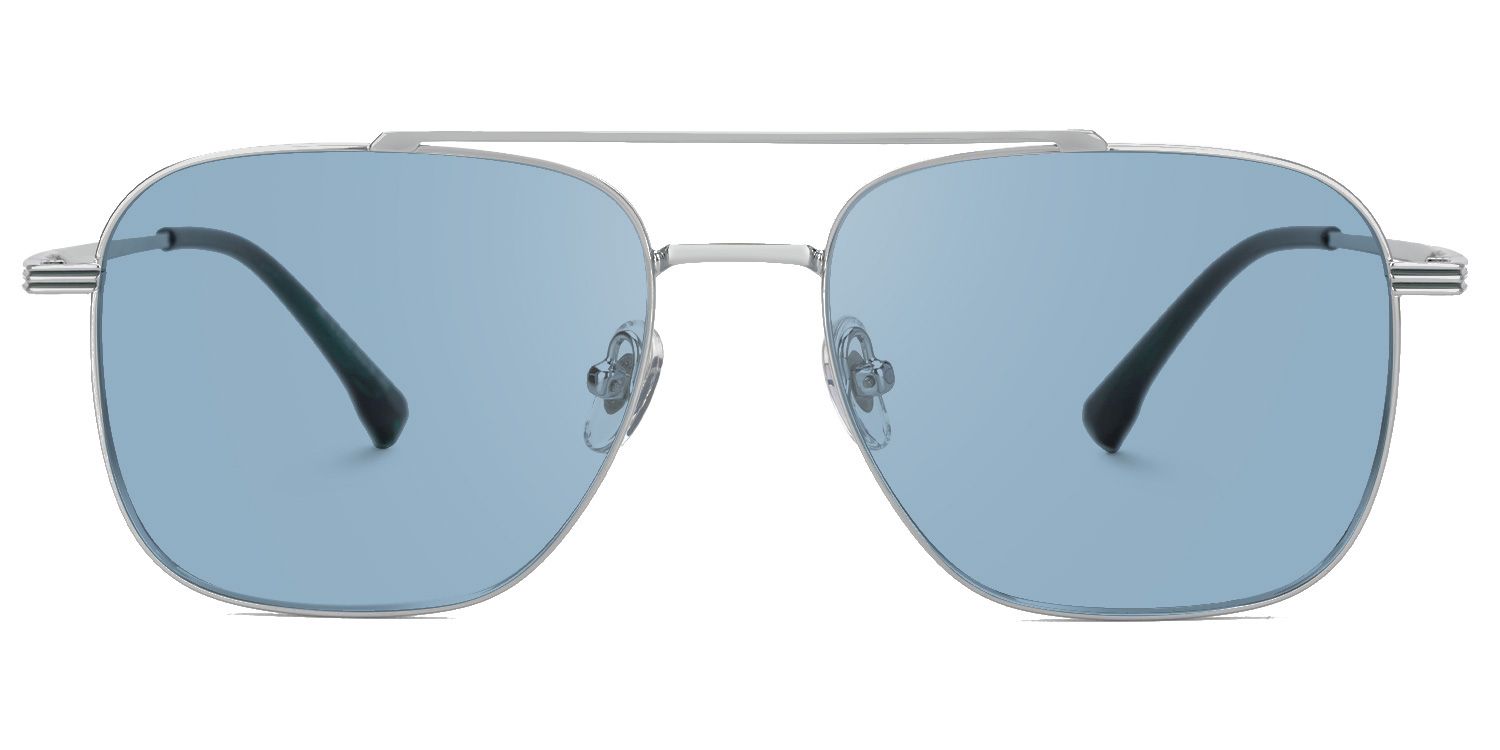 Galileo - Aviator Silver Prescription Sunglasses by Vooglam - Angle View