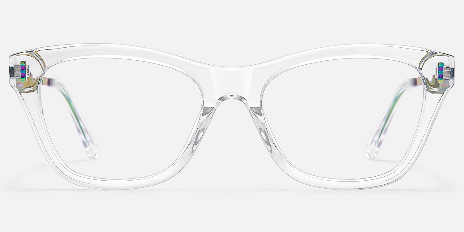 Hype - Square Transparent Eyeglasses | Vooglam Angle View