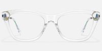 Hype - Square Transparent Eyeglasses | Vooglam Angle View
