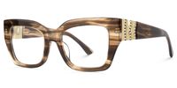 Sable - Square Brown Eyeglasses | Vooglam Front View