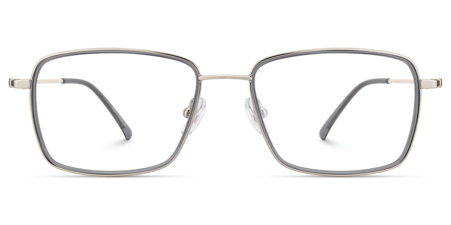 Marlene - Rectangle Grey Eyeglasses | Vooglam Angle View