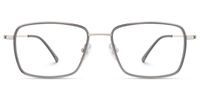 Marlene - Rectangle Grey Eyeglasses | Vooglam Angle View
