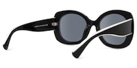Athina - Round Black Sunglasses - 5