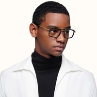 Navigator - Aviator Black Eyeglasses | Vooglam On Model 2