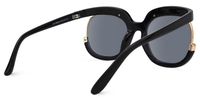 Fredia - Square Black Sunglasses | Vooglam Side View