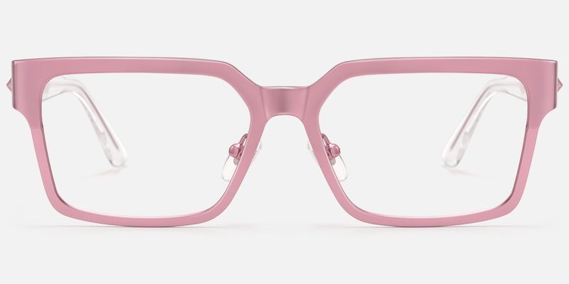 Vector - Matte Pink Metal Embossed Star Glasses by Vooglam