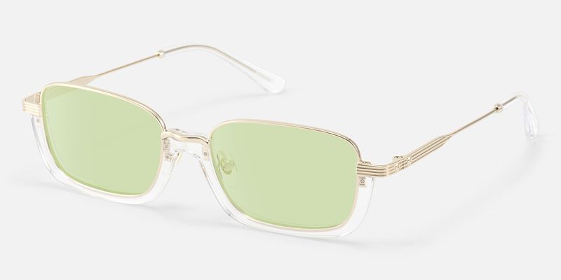 Basel - Light Extra Wide Gold Wire Rim Sunglasses | Vooglam