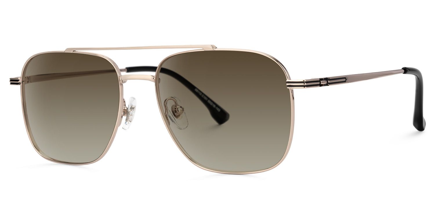 Galileo - Aviator Gold Prescription Sunglasses | Vooglam Front View