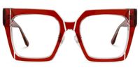 Desmond - Square Red Eyeglasses | Vooglam Angle View