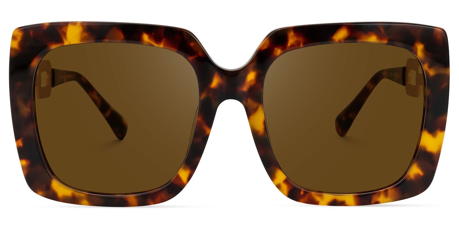 Dascha - Square Tortoise Sunglasses | Vooglam Angle View