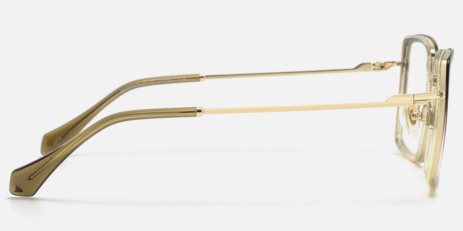 Harmony - Square Brown Eyeglasses | Vooglam Side View