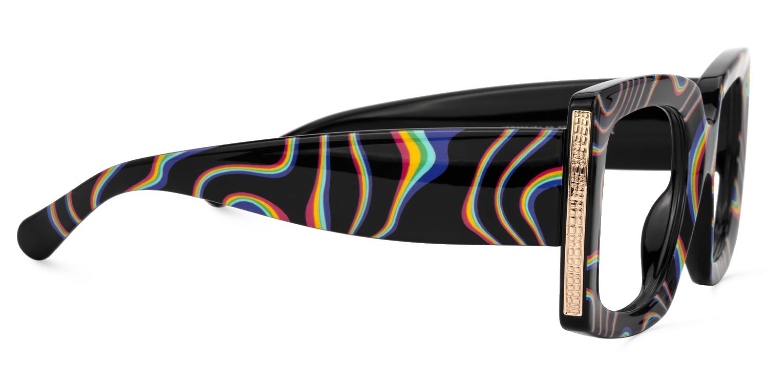 Borislav - Bold Psychedelic Inspired Square Glasses | Vooglam 4