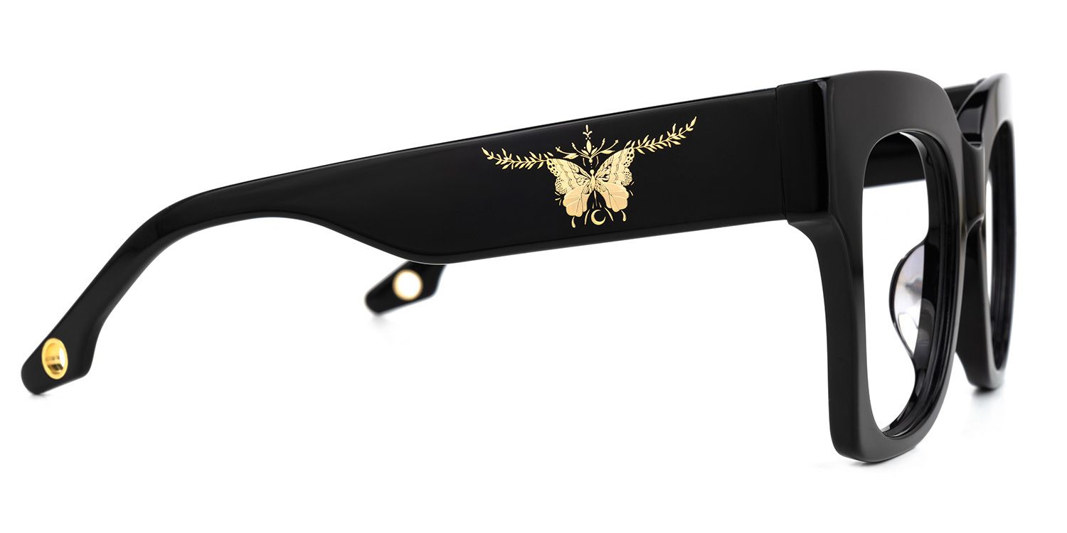 Egle - Square Black Eyeglasses | Vooglam 4