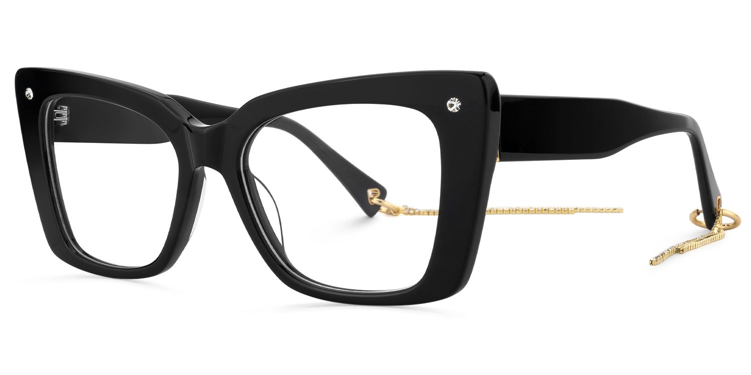 Rosa - Butterfly Black Eyeglasses | Vooglam Front View