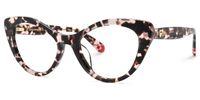 Naira - Cat Eye Floral Eyeglasses | Vooglam Front View