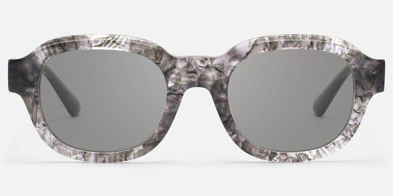 Eerie - Gray Marbled Round Tortoise Sunglasses | Vooglam