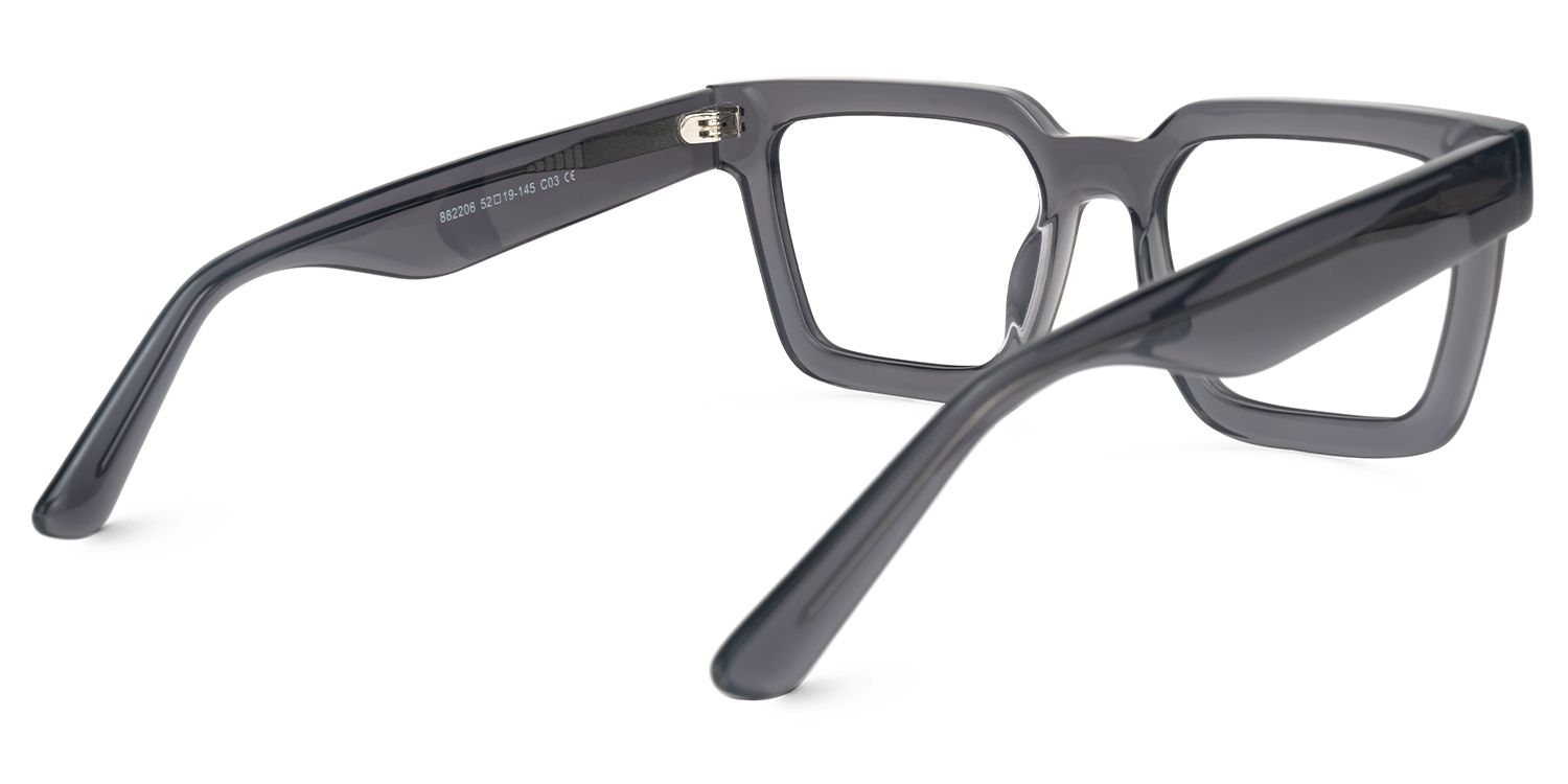 Eilir - Rectangle Grey Eyeglasses | Vooglam Side View