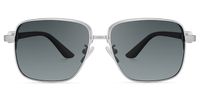 Jadiel - Square Silver Sunglasses | Vooglam Angle View