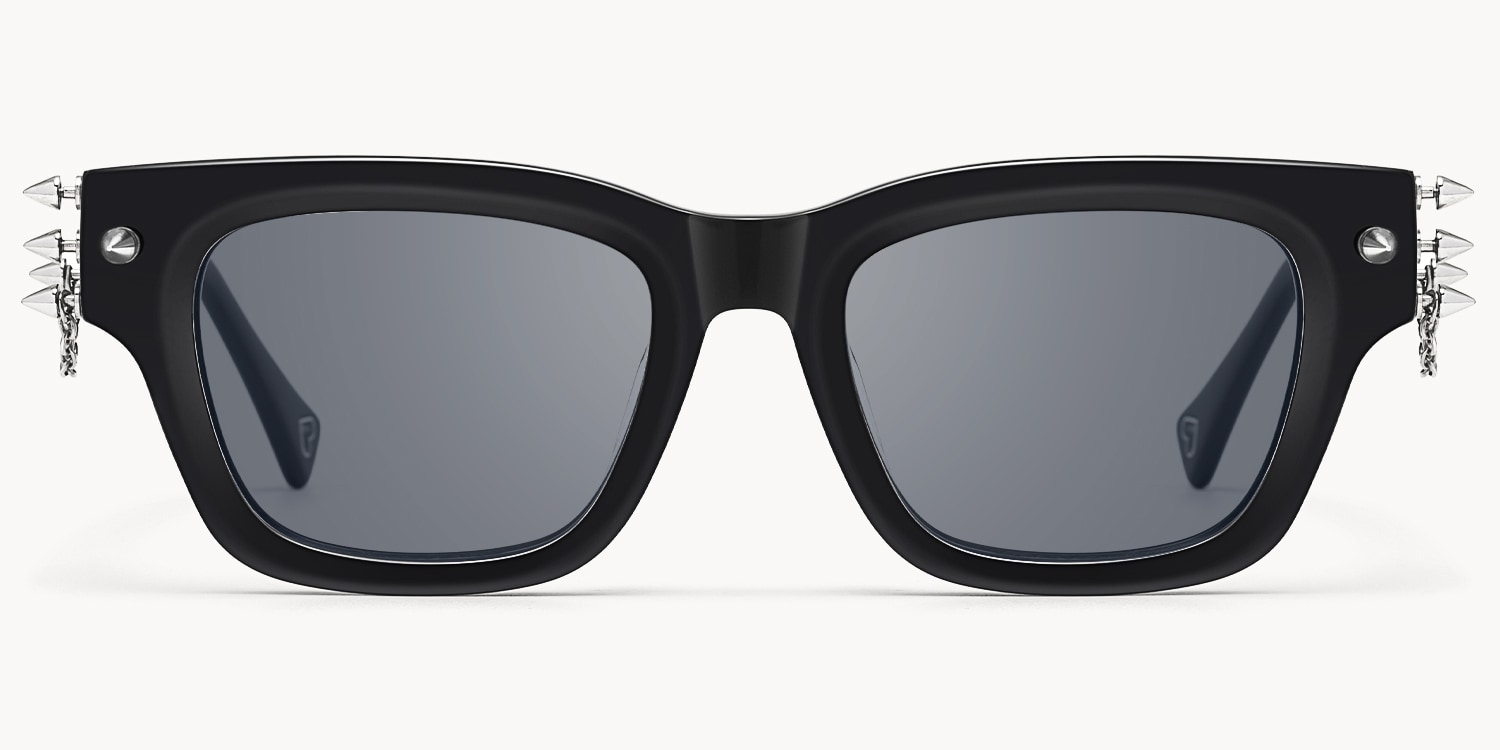 Stud - Rectangle Black Sunglasses - 1
