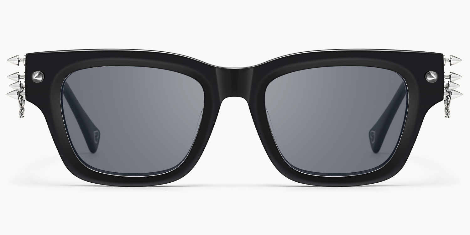Stud - Rectangle Black Sunglasses