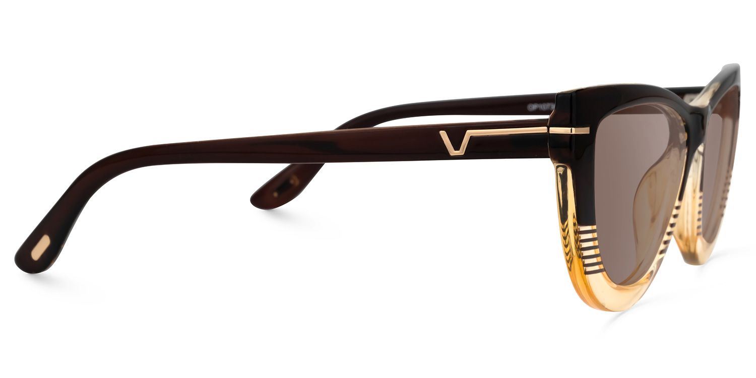 Rhea - Butterfly Brown Sunglasses by Vooglam - Product View 4