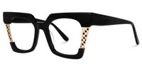 Admir - Square Black Eyeglasses | Vooglam Front View