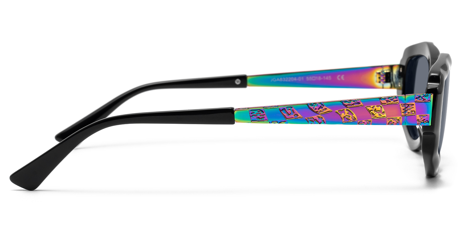 Spire - Geometric Black Sunglasses - 3