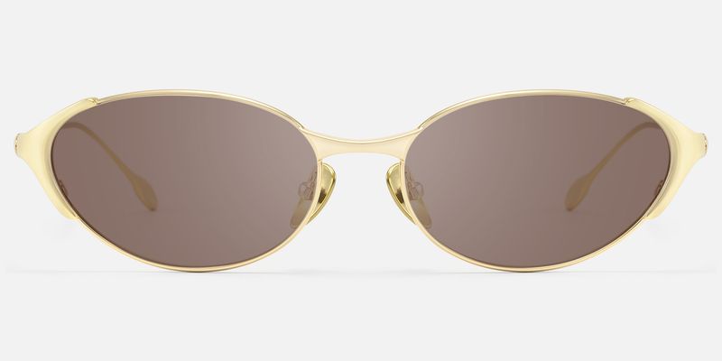 Ebisu - Vintage Oval Silver Brown Tinted Sunnies | Vooglam