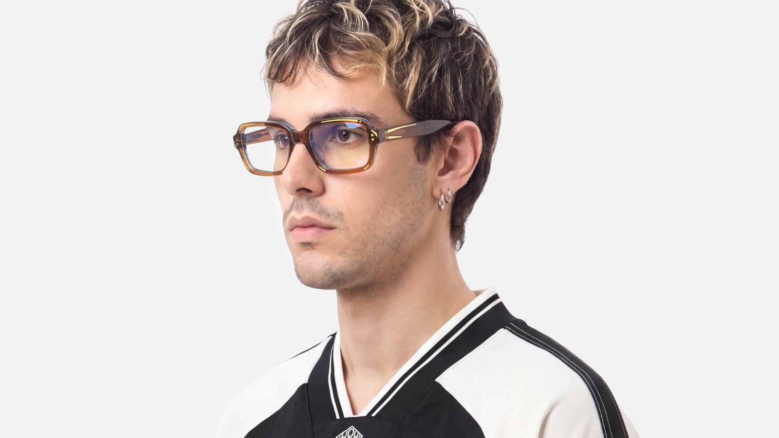 Vooglam transparent brown glasses with colored outlines inspired by comic