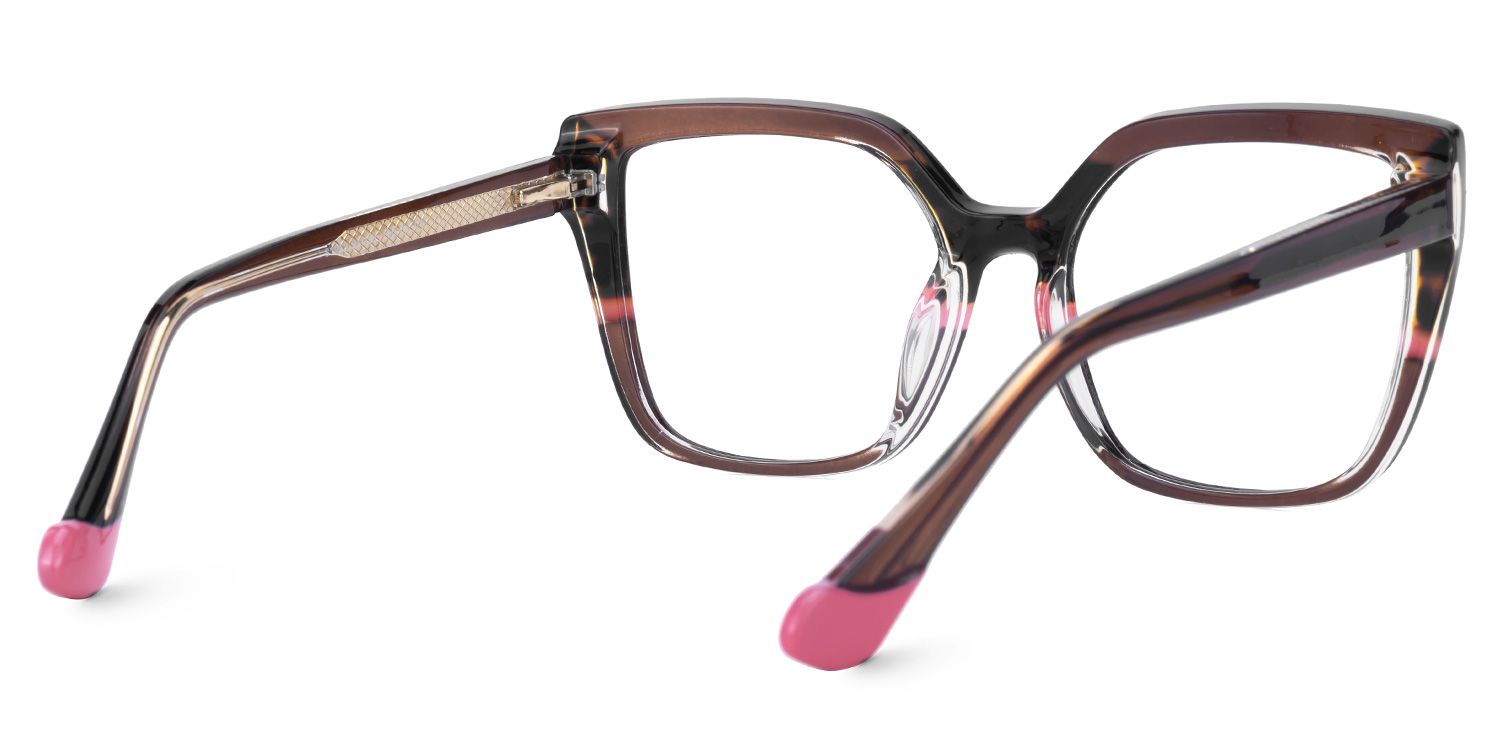 Faizan - Square Brown Eyeglasses | Vooglam Side View