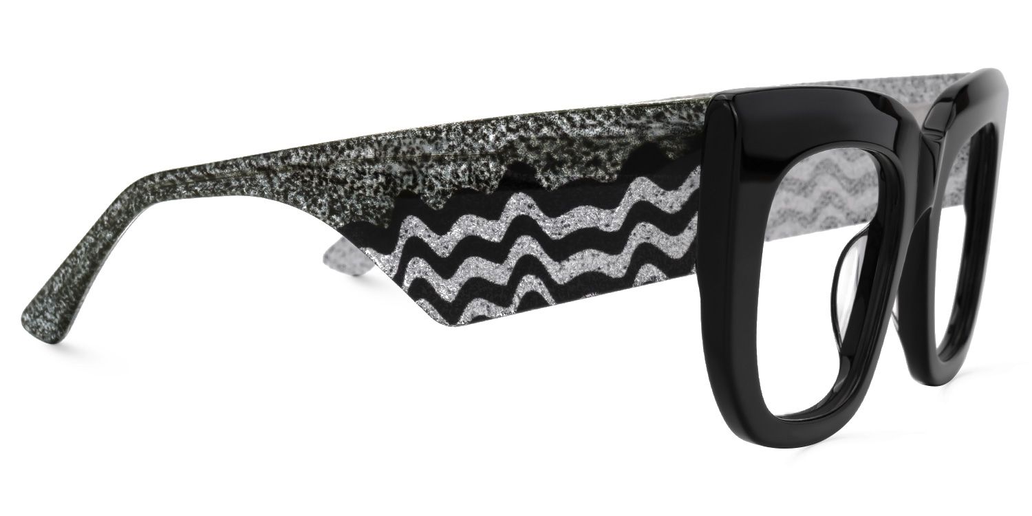 Hakulani - Square Black Eyeglasses | Vooglam 4